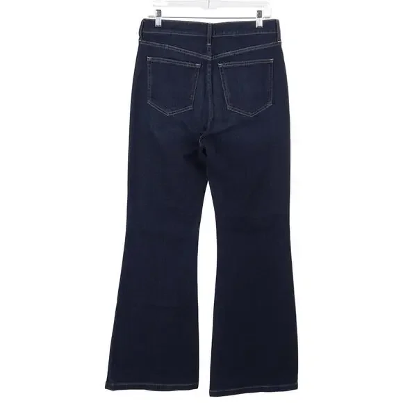 Gap '70s Flare High Rise Jeans Size 30 10S Blue Dark Wash Cotton Denim Retro - Picture 5 of 9